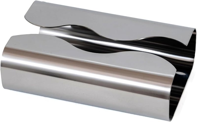 صندوق المناديل الحديث من الفولاذ المقاوم للصدأ المنحني متوافق مع أحجام متعددة منظم للمطبخ والمكتب - Image 3